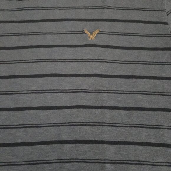 Men's Size Small American Eagle Outfitters Blue Stripped Short Sleeve Pullover - Picture 3 of 9